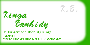 kinga banhidy business card