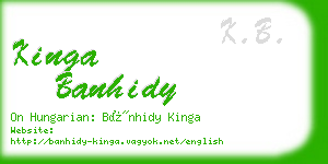kinga banhidy business card